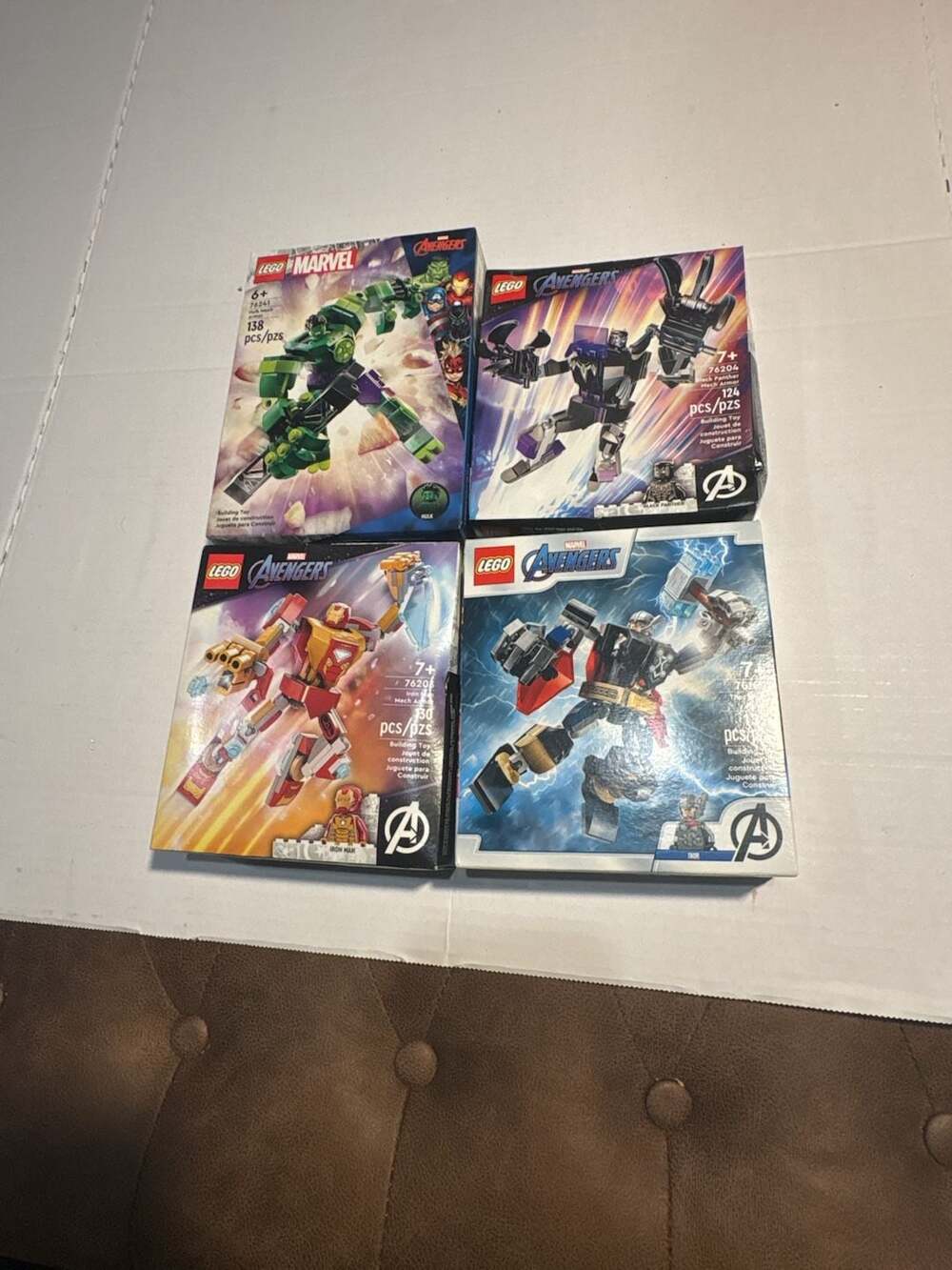 Lot of 4 LEGO Marvel Avengers Mech Armor Sets: 76241, 76204, 76203, 76169
